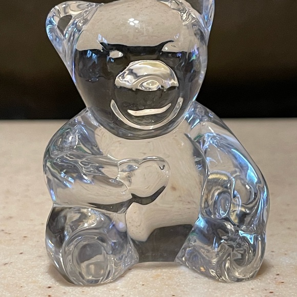 BLOCK Teddy Bear With Heart 24% Lead Crystal Figurine Paperweight Germany - Picture 2 of 9